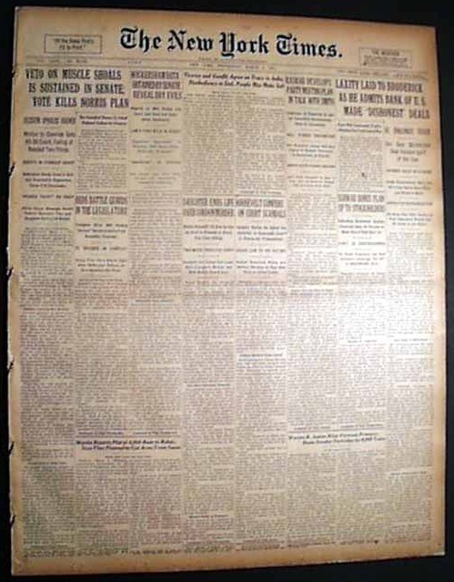 NYTimes March 04-1931 Page One