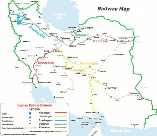 Iran Railway Map