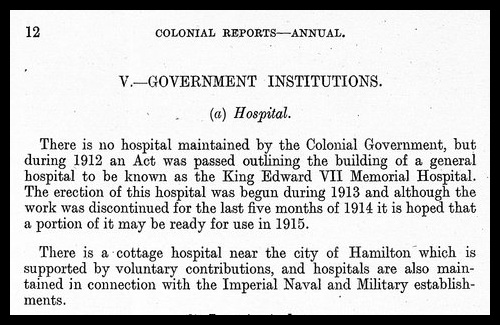 Bermuda Hospital history