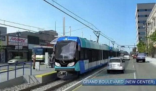 Detroit M-1 Light Rail rendering