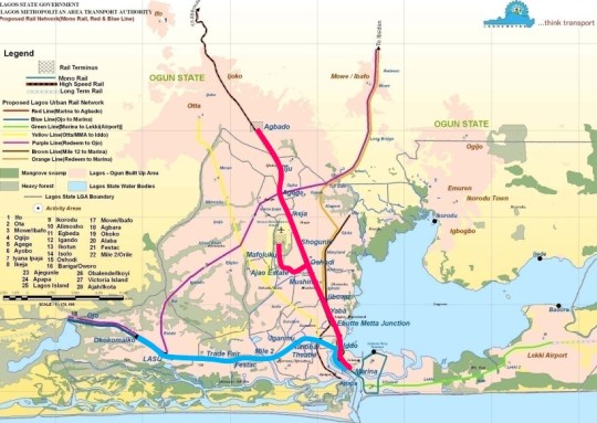 Lagos Light Rail Blue and Red Lines