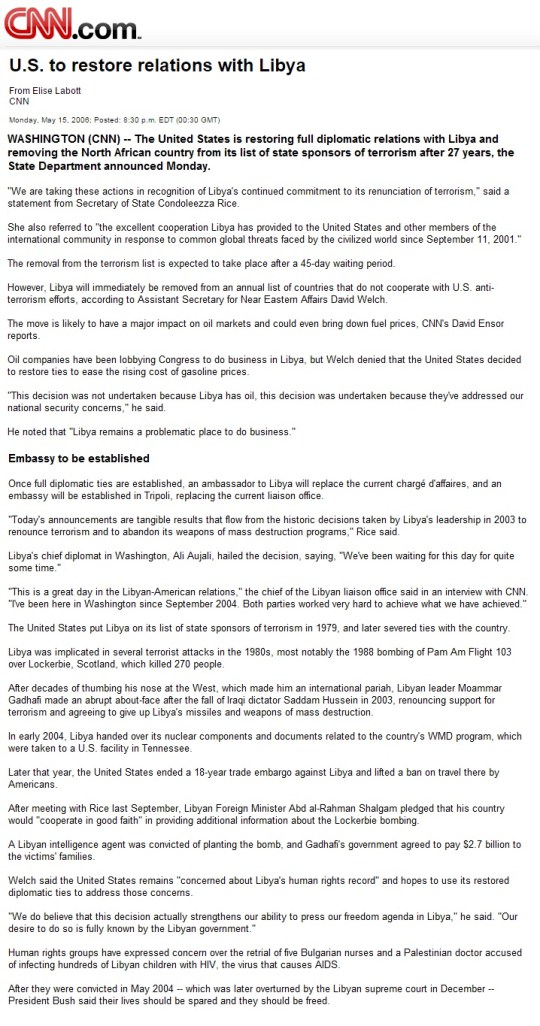 Bush Libya May 15, 2006