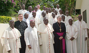 Bishop Patrick, Canon James Cronin and Father Philip Knights (Westminster) with the Bishops' Conference of Ghana