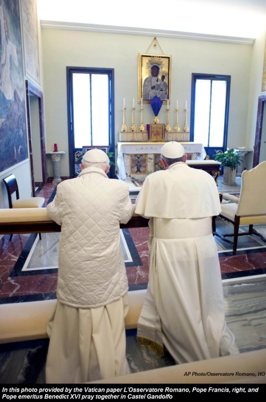 Pope Francis and Pope emeritus Benedict XVI