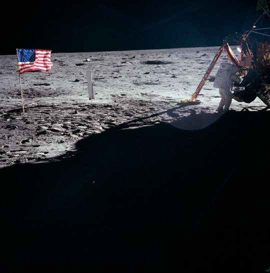 Neil Armstrong works at the Lunar Module
