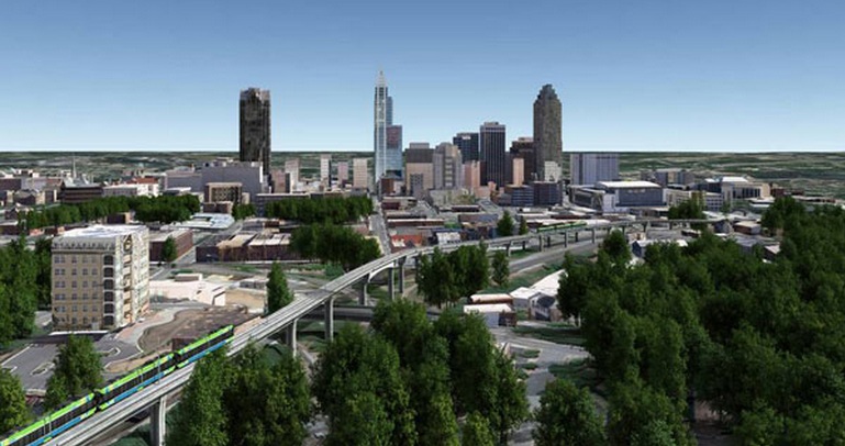 Triangle Transit Light -Rail downtown Raleigh