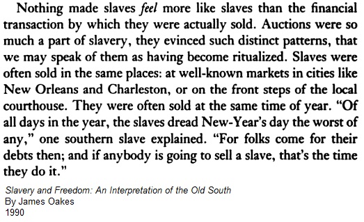 Slaves Sold on New Years