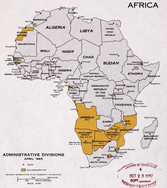 Africa administrative divisions December 1965