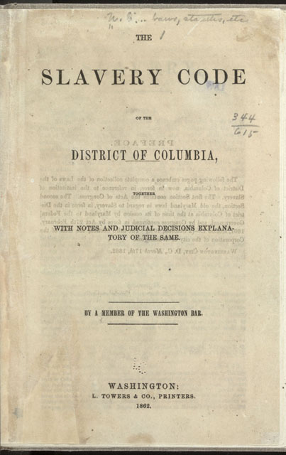 District of Columbia Slavery Code