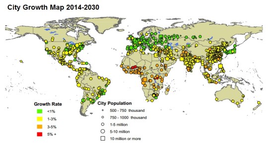 City Growth Map 2014-2030
