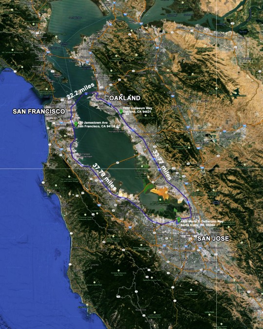 Levi's Stadium Distance from other NFL Stadiums