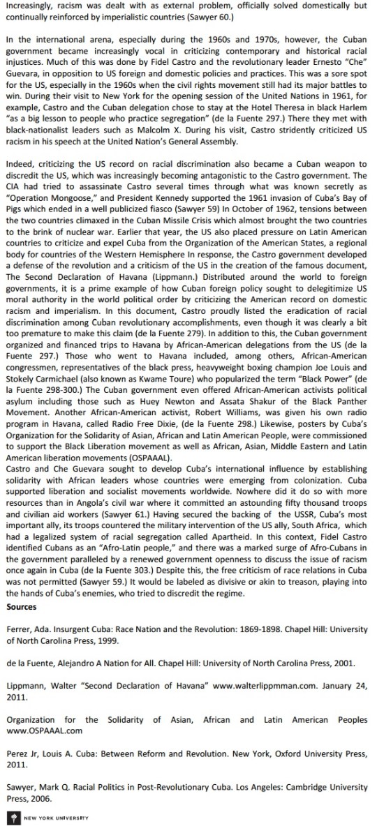 Race and Government Policy in Revolutionary Cuba