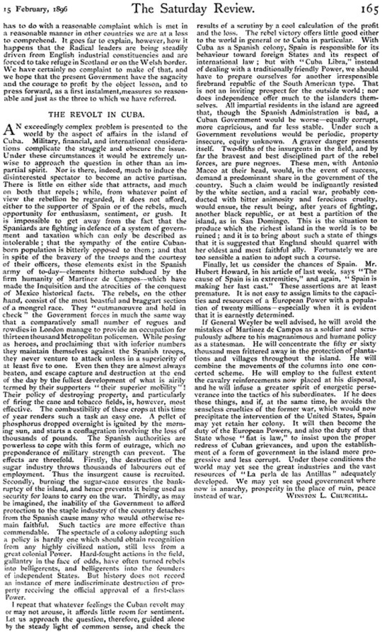The Sunday Review 1896 Winston Church Hill