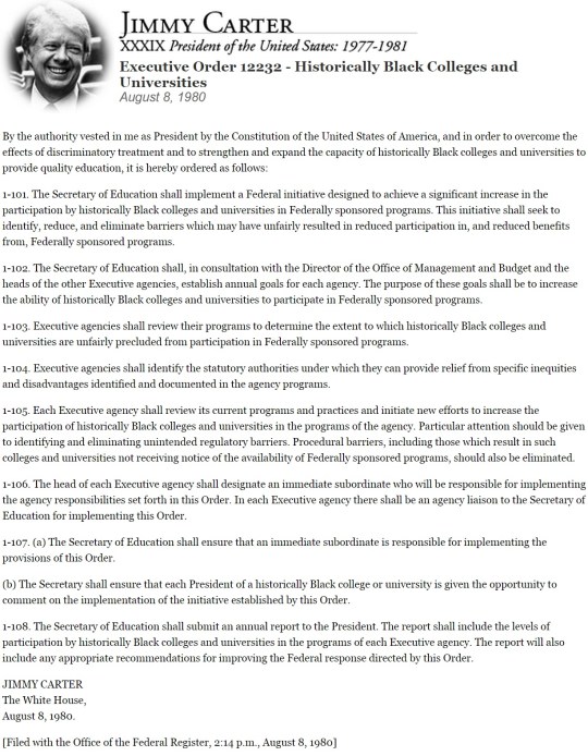 Jimmy Carter -HBCUs 1980