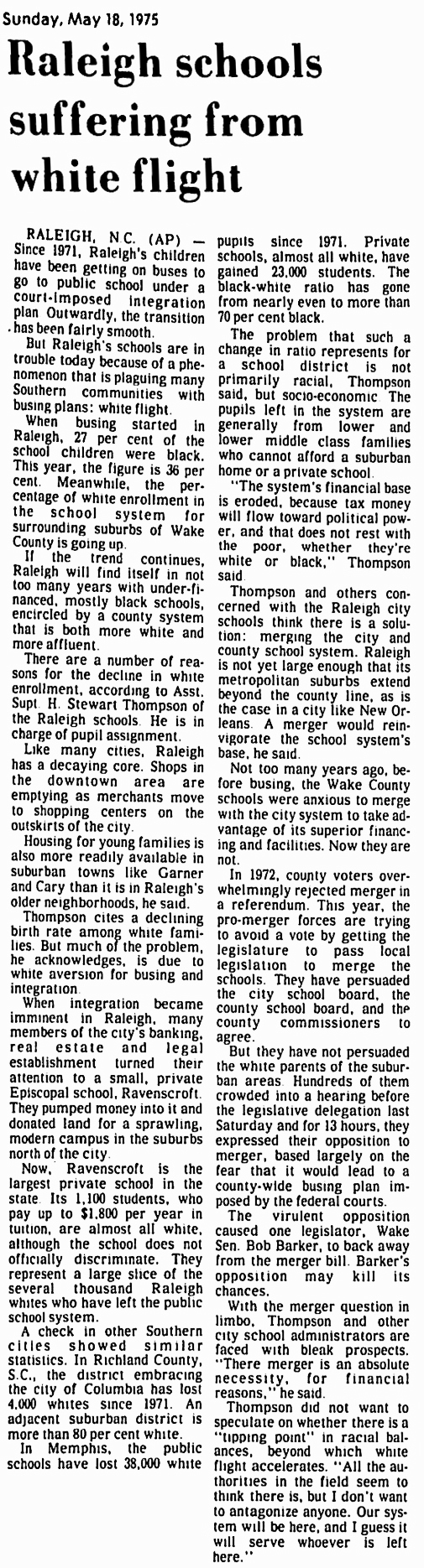 Wake County -Raleigh 1975