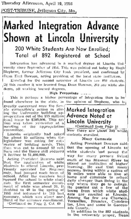 1956 Lincoln University Missouri
