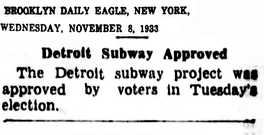 Detroit Subway 1933