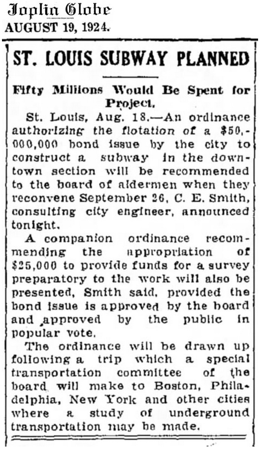 St Louis Subway 1924