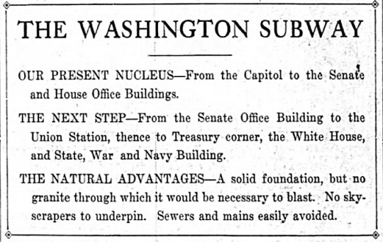 Washington Subway 1909