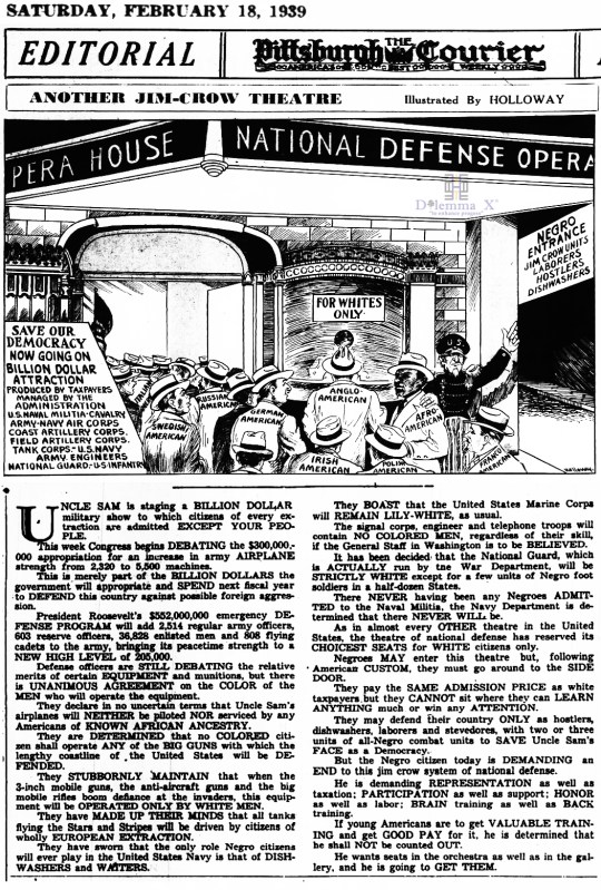 1939 US at War and Jim Crow