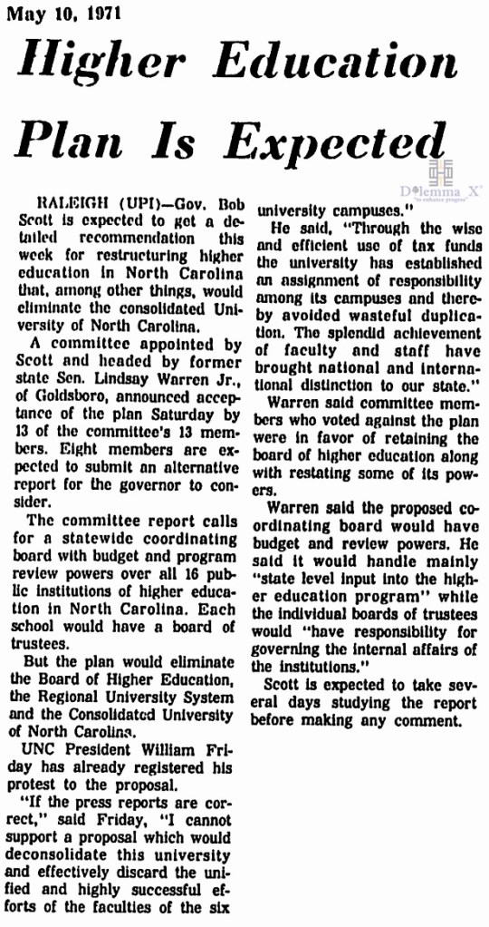 1971 Consolidated UNC System