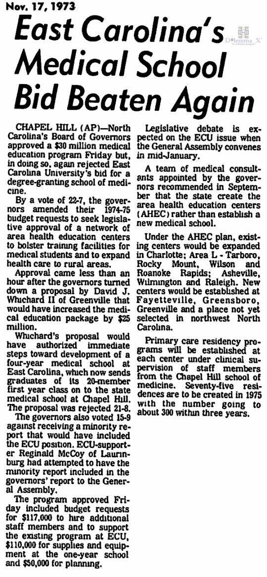 1973 ECU Medical School