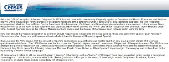 Hispanic Latino -US Census Bureau