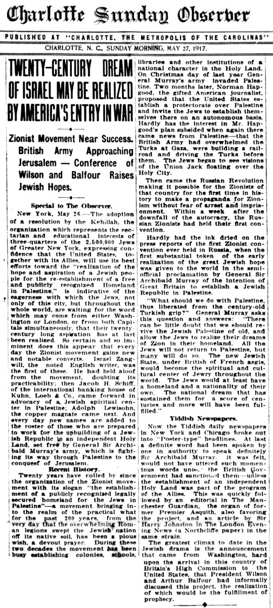 1917 Jews Palestine