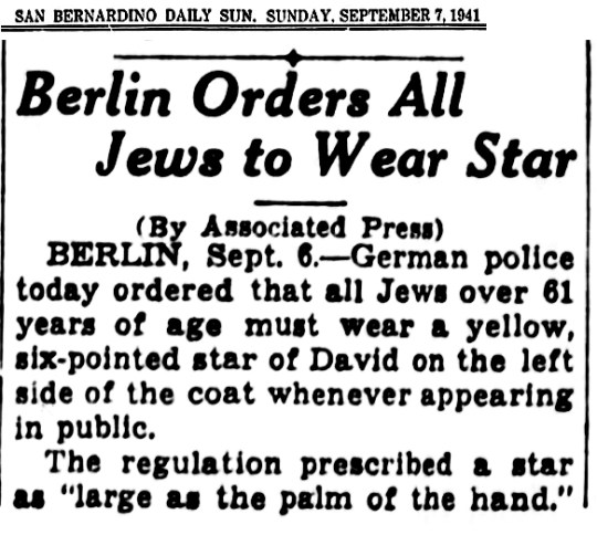 1941 Jews Berlin Wear Star of David