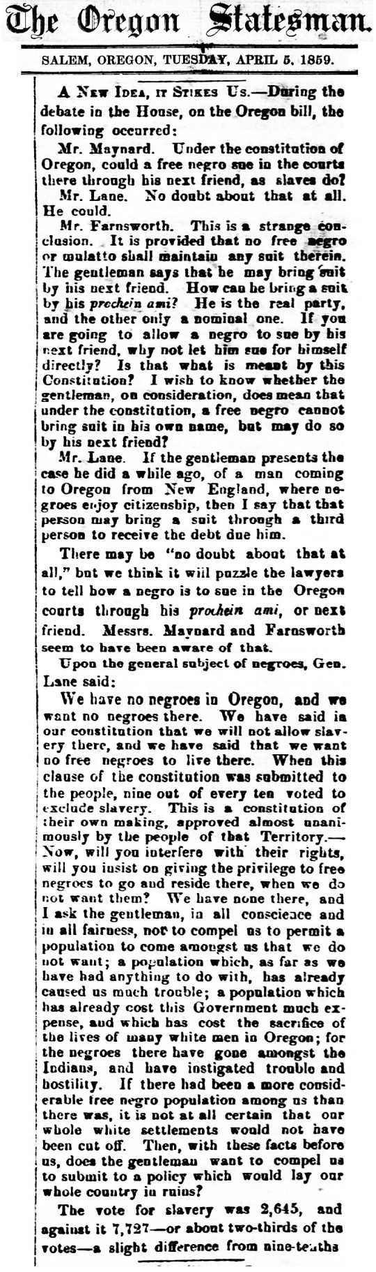 Oregon 1859