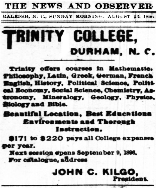 Trinity College 1896