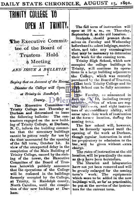 Trinity College Relocation 1891 -01