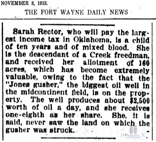 1913 November 8 Sarah Rector