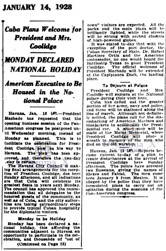 Calvin Coolidge Cuba 1928