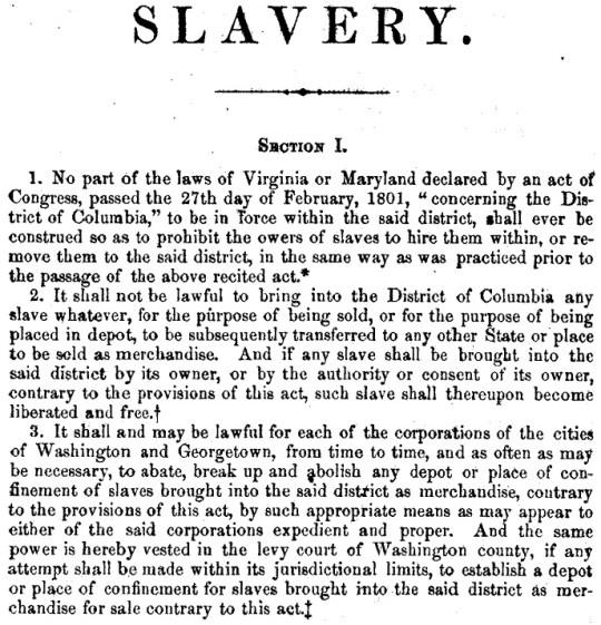 District of Columbia Black Codes 