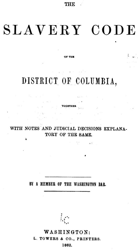 District of Columbia Black Codes