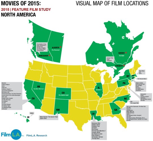Feature Film Study 2015 North America Film Locations