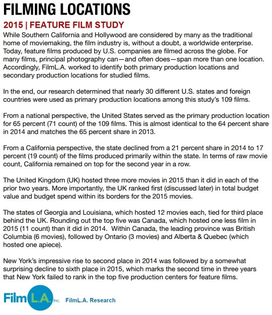 Feature Film Study 2015