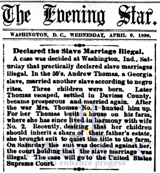 Marriages- Enslaved Africans 1890