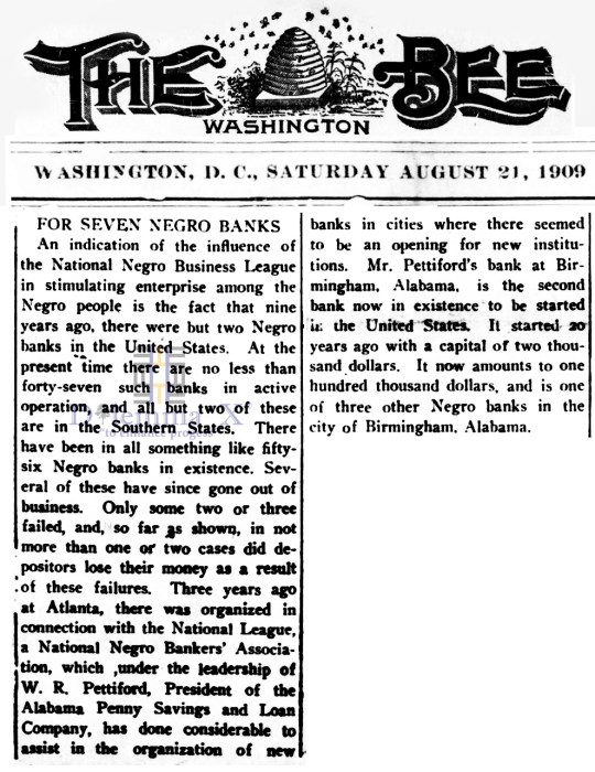 Black Banks August 1909