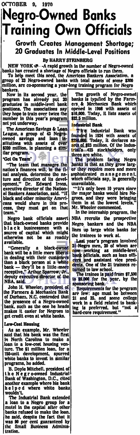 Black Banks -Oct 1970