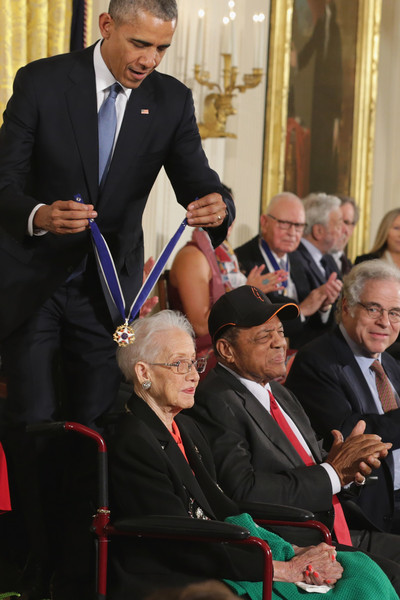 Katherine Johnson and President Barack Obama