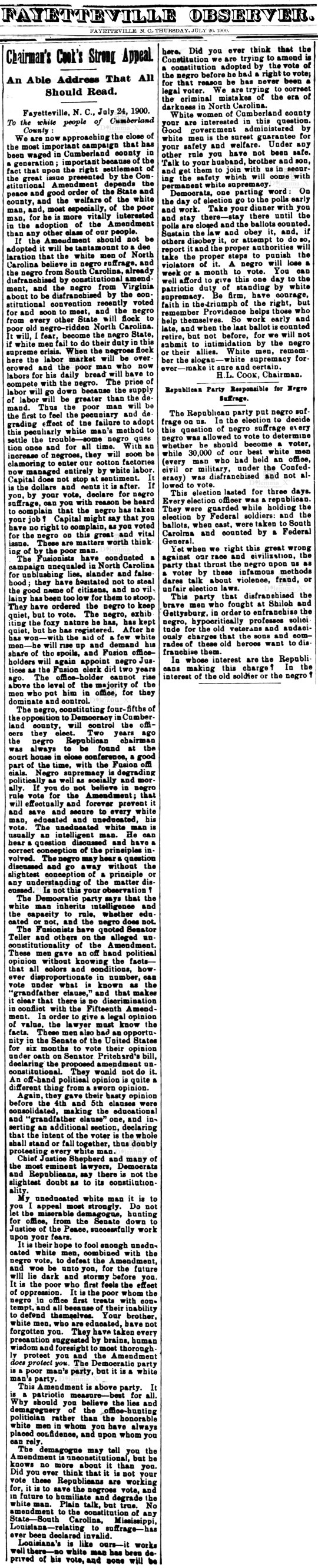 1900-july White Women's Suffrage Racism History