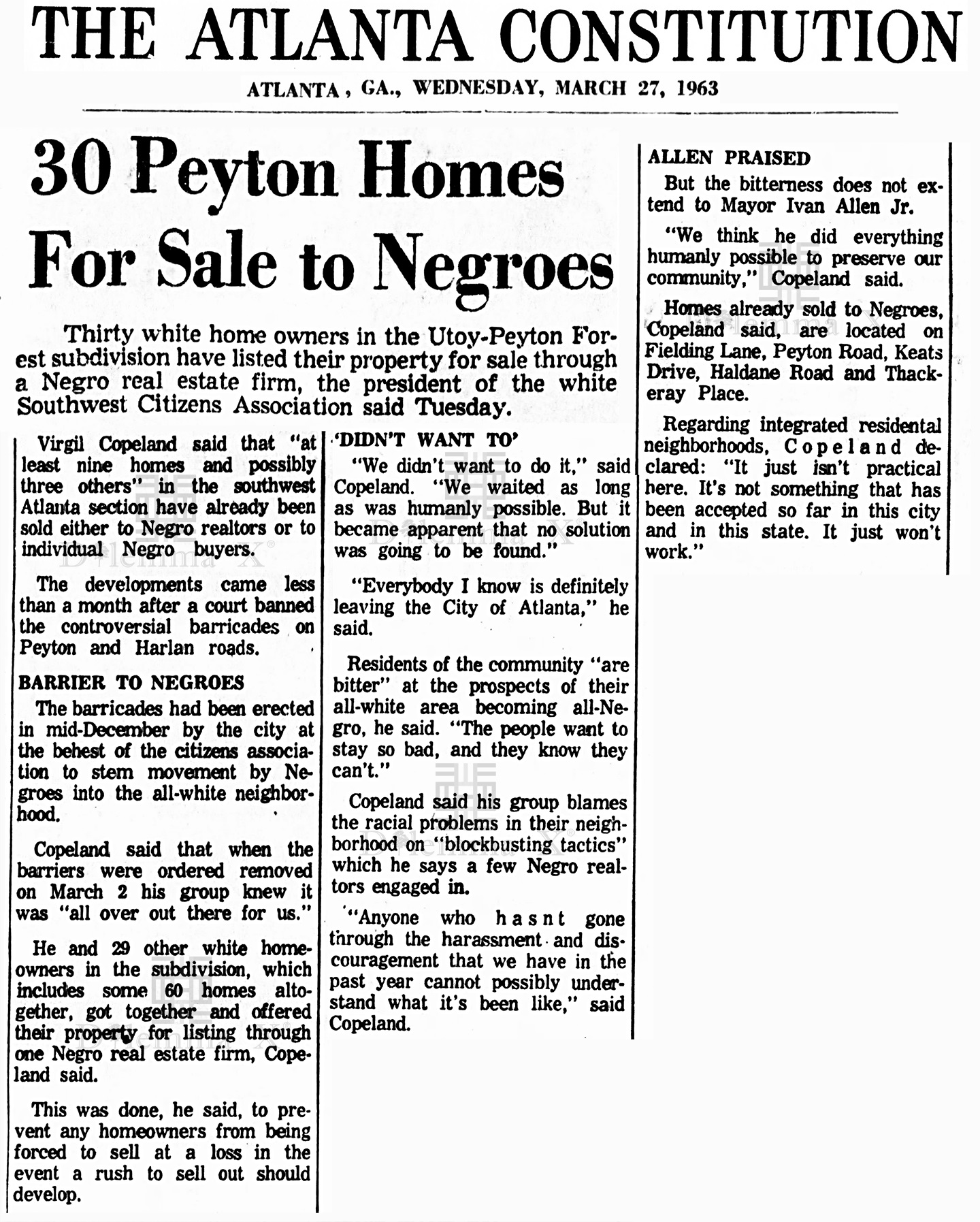 1963 March 27 Atlanta Wall